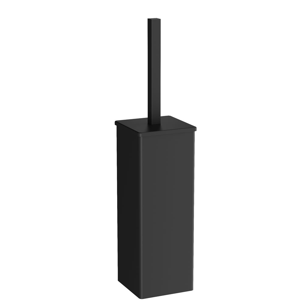 Cutout image of Crosswater Rotar Matt Black Toilet Brush Set